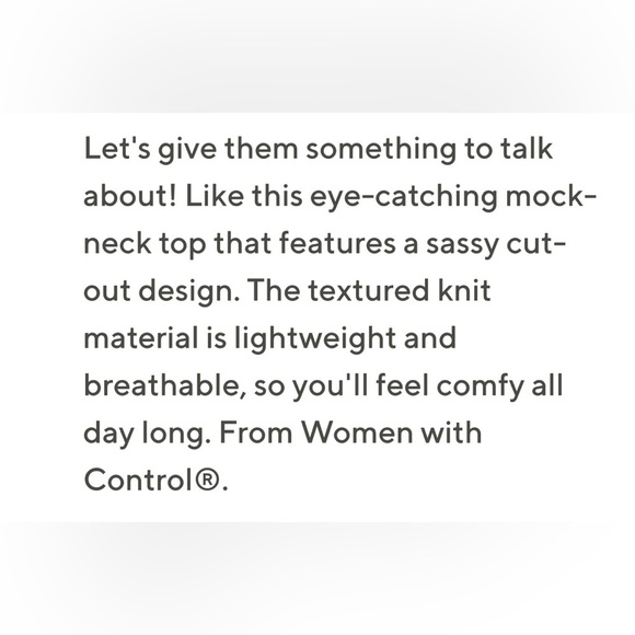 ATTITUDES BY REMEE KNIT CUTOUT MOCK NECK IVORY TOP NEW WITH TAGS - Picture 3 of 4